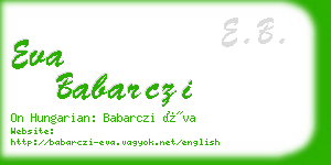 eva babarczi business card